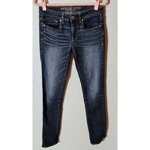 AMERICAN EAGLE Outfitters Dark Wash Denim Skinny Jeans Women's Size 6 Long